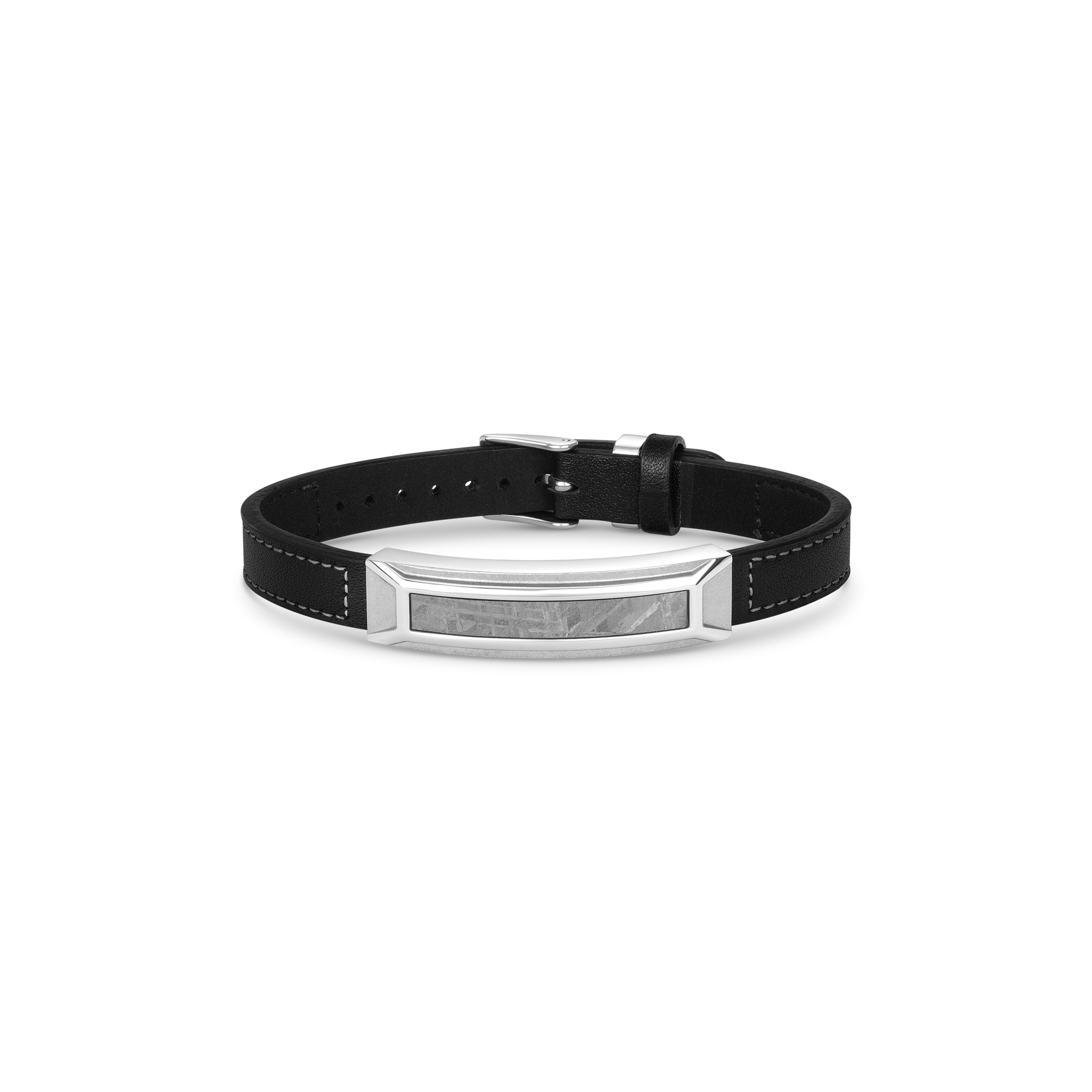 Vezeto Leather Bracelet Jet Black Meteorite