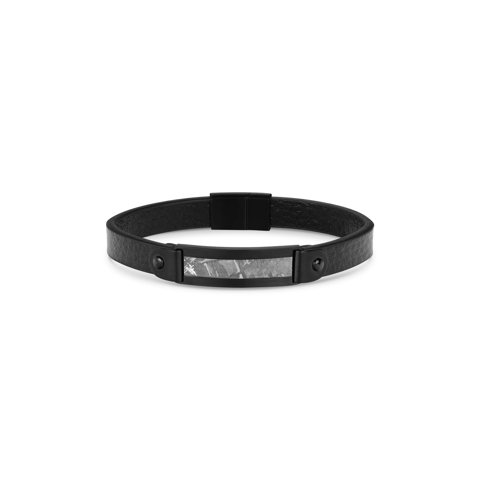 Vezeto Leather Bracelet Raven Black Meteorite