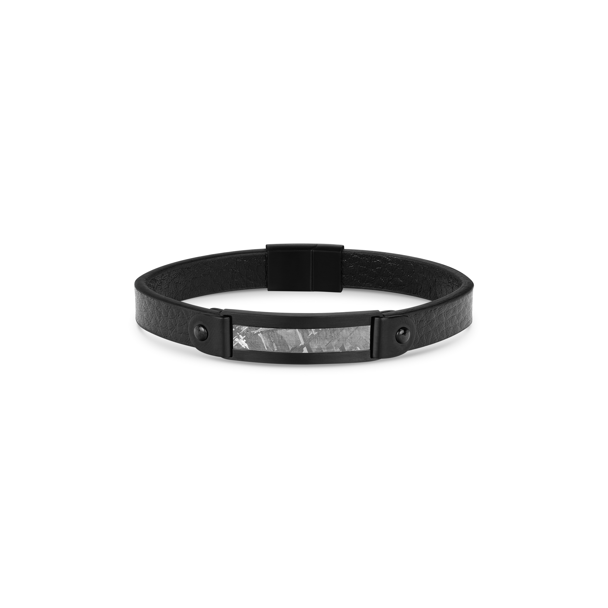 Vezeto Leather Bracelet Raven Black Meteorite