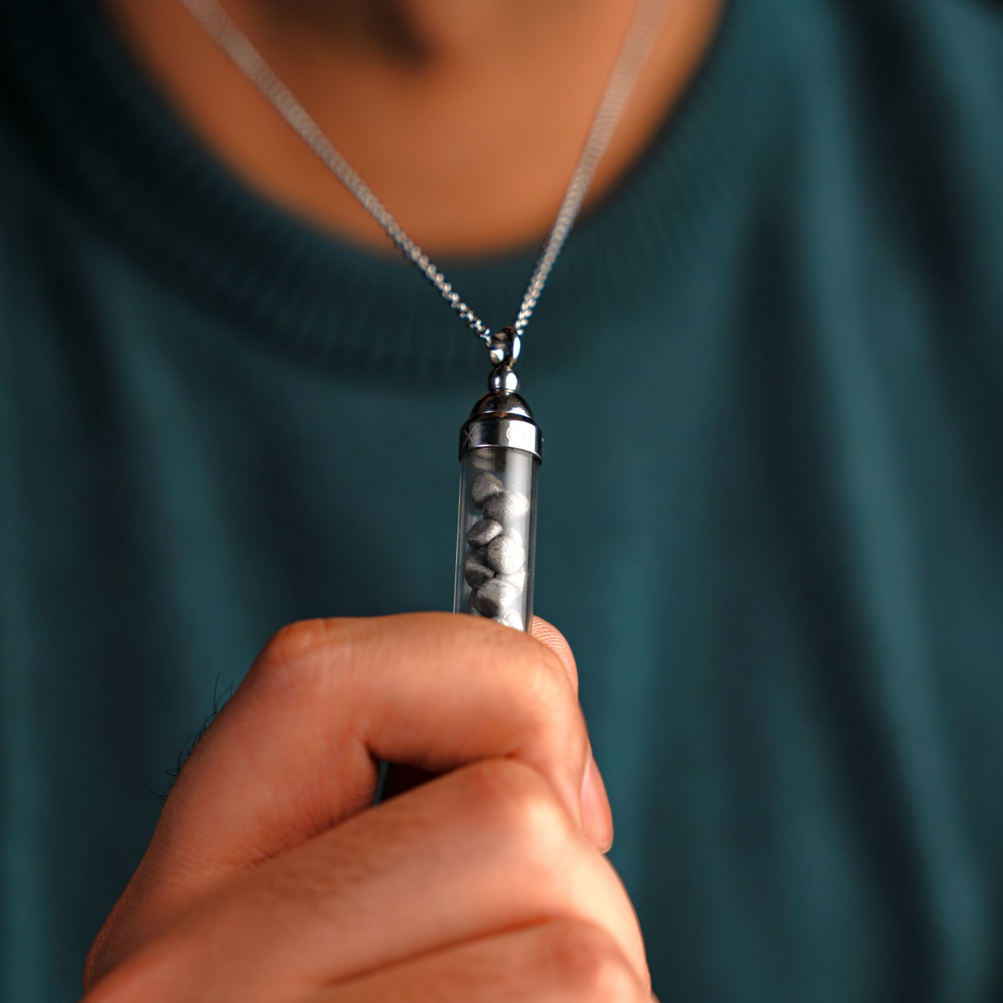 Marcel Pendant Silver Drops Meteorite