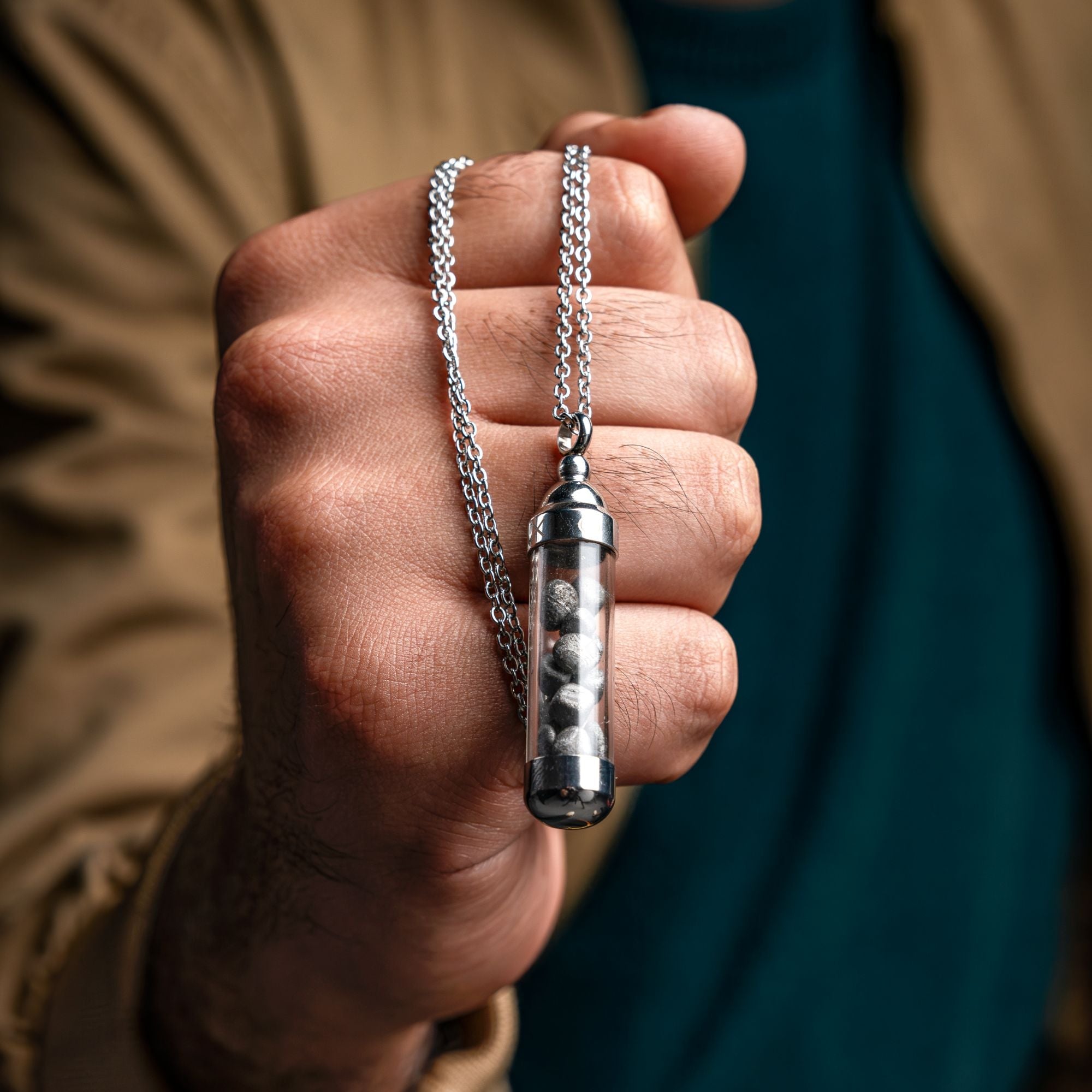 Marcel Pendant Silver Drops Meteorite