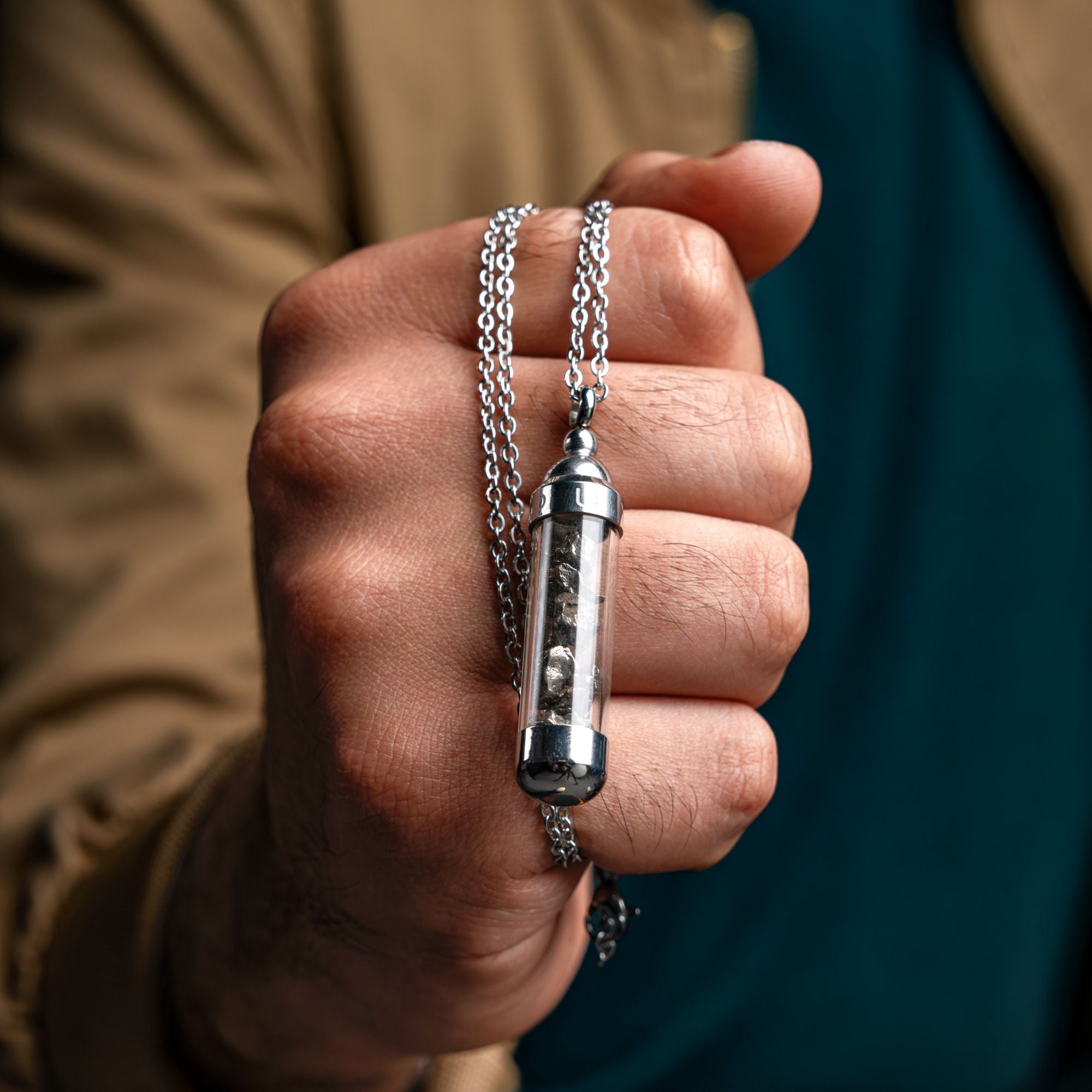 Marcel Pendant Silver Dust Meteorite