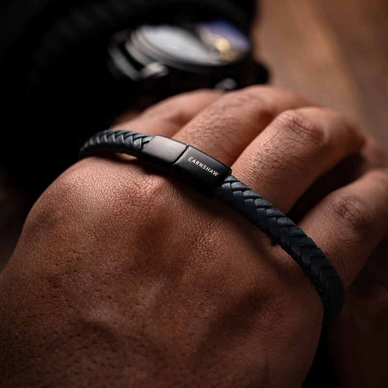 Heritage Beaufort Leather Bracelet Ashen Noir