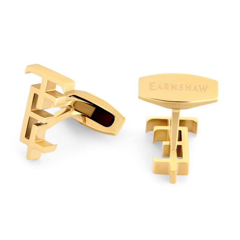 Celestial Monogram Cufflink Gold