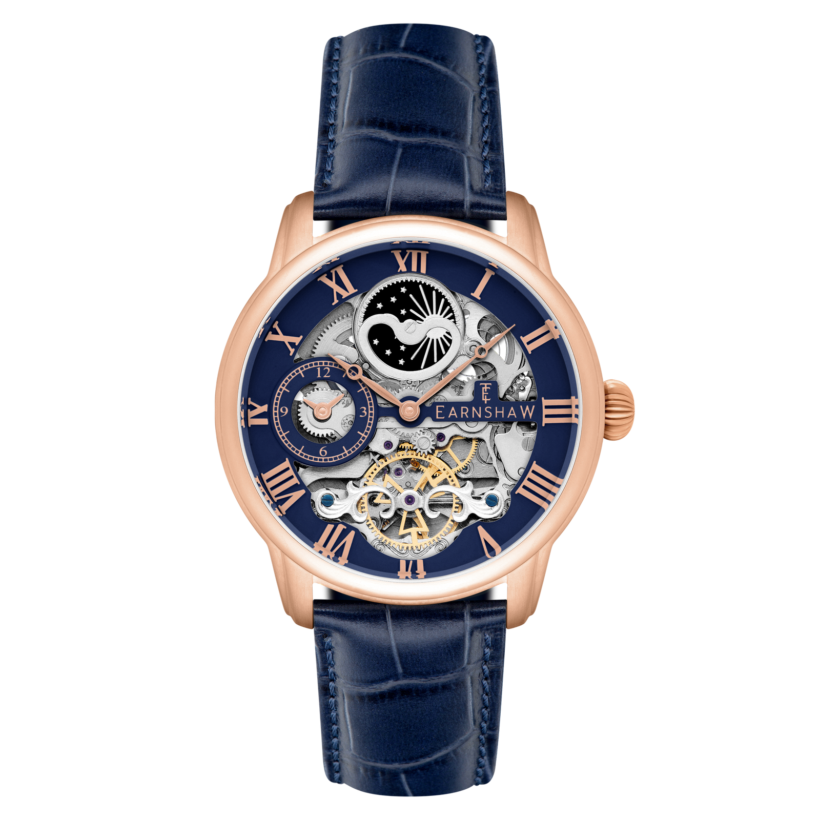 Longitude Automatic Skeleton Blue Rose Gold
