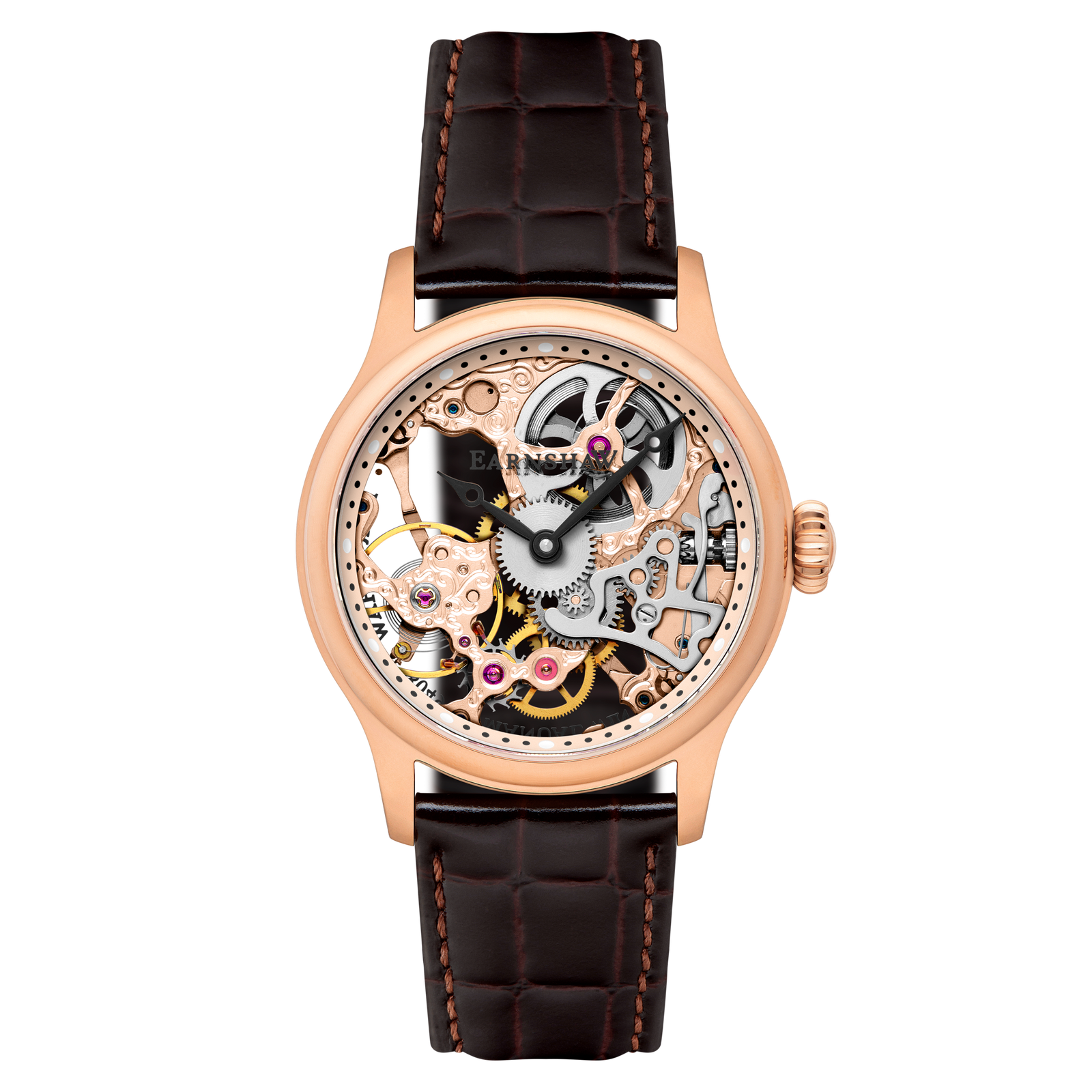 Heritage Bauer Mechanical Skeleton Pink Gold