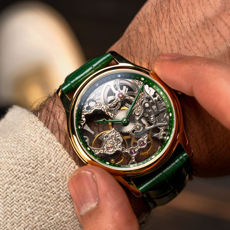Bauer Mechanical Skeleton Gold Green