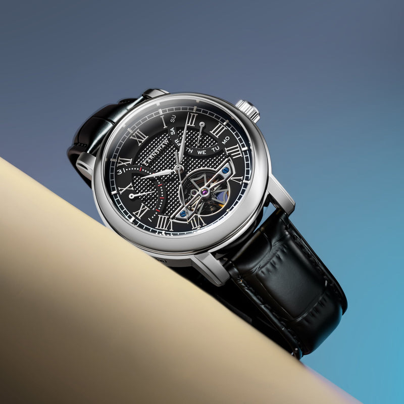 Heritage Longcase Double Retrograde Calendar Open Heart Automatic Ebony