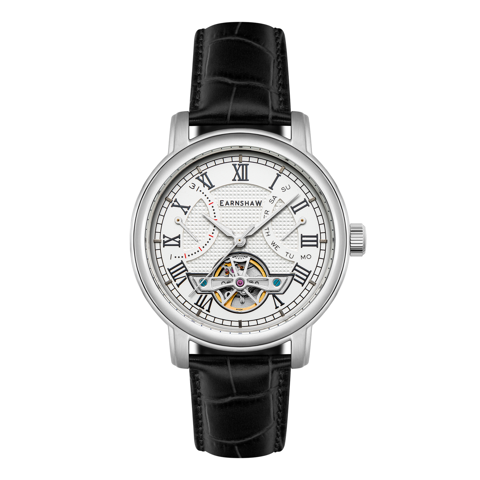 Heritage Longcase Double Retrograde Calendar Open Heart Automatic Library White