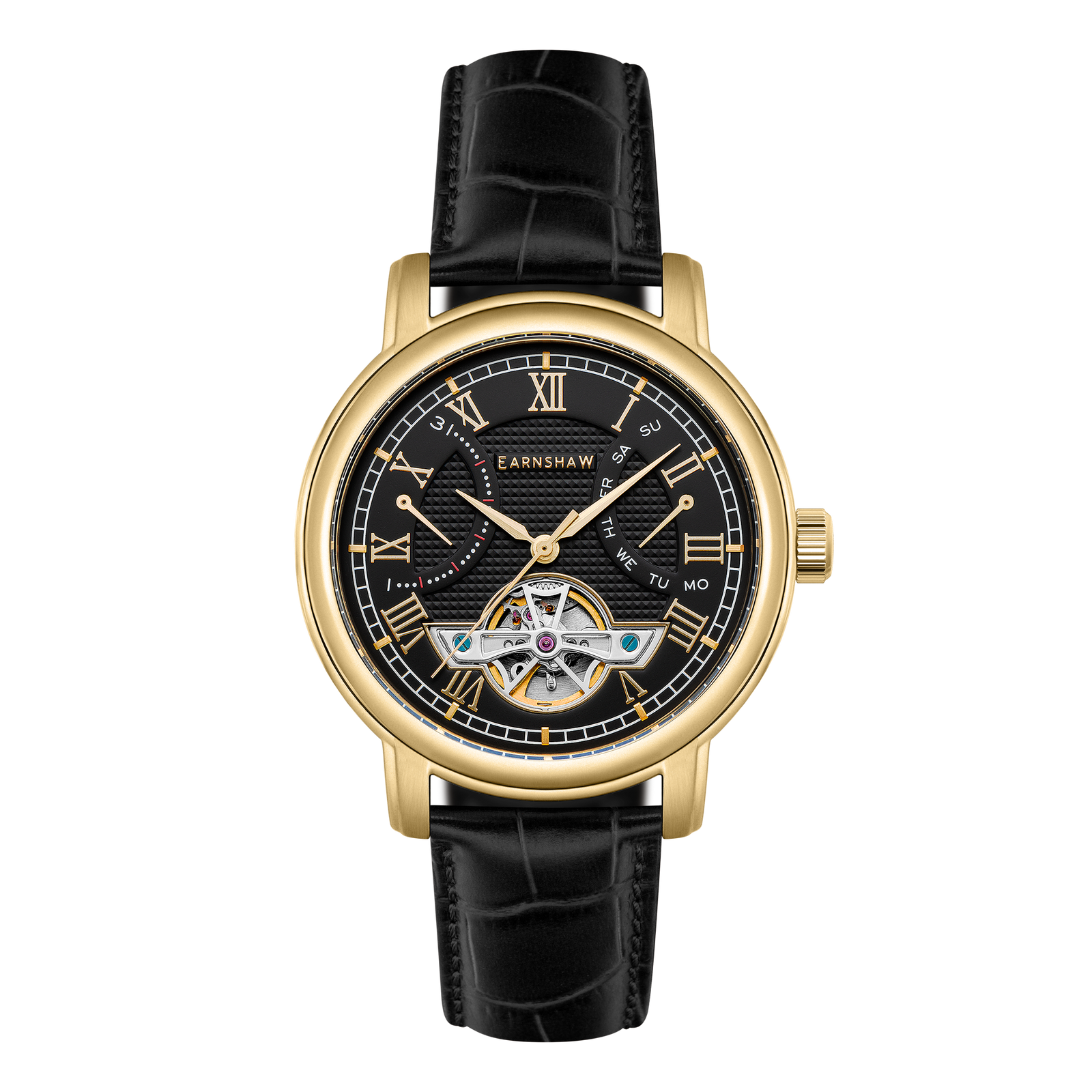 Heritage Longcase Double Retrograde Calendar Open Heart Automatic Medallion Gold