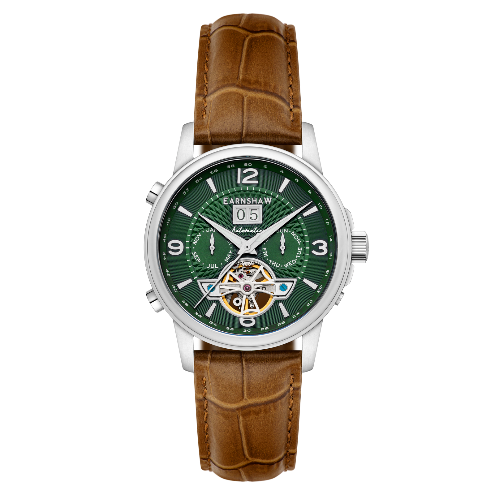 City Of London Marylebone Grand Date Calendar Open Heart Automatic Green