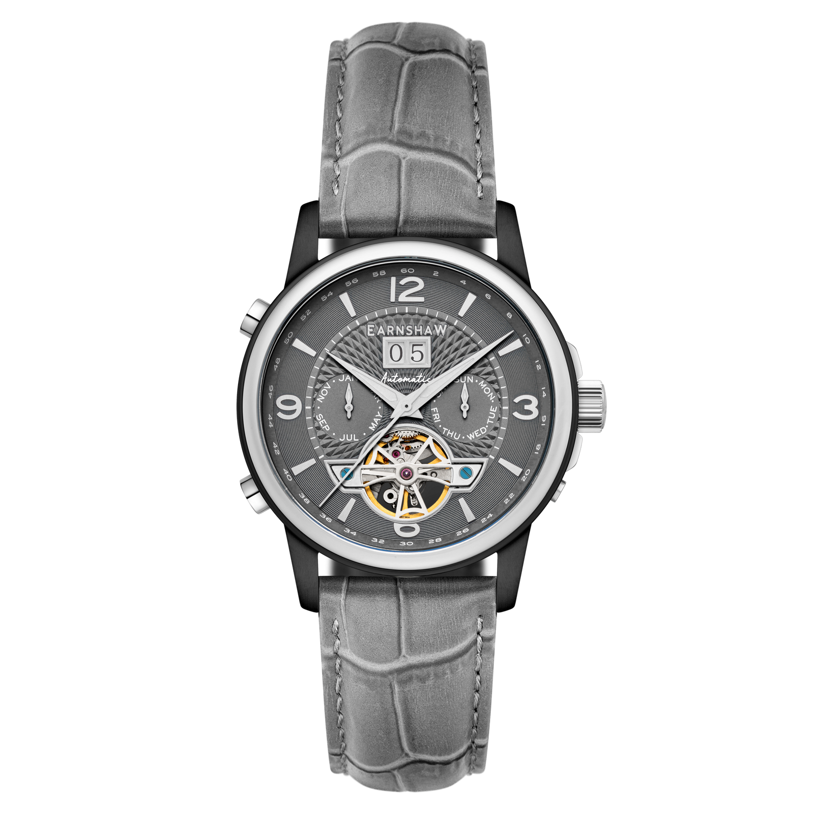 City Of London Marylebone Grand Date Calendar Open Heart Automatic Grey