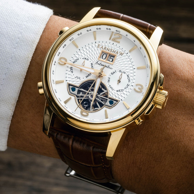 City Of London Marylebone Grand Date Calendar Open Heart Automatic Solstice Gold