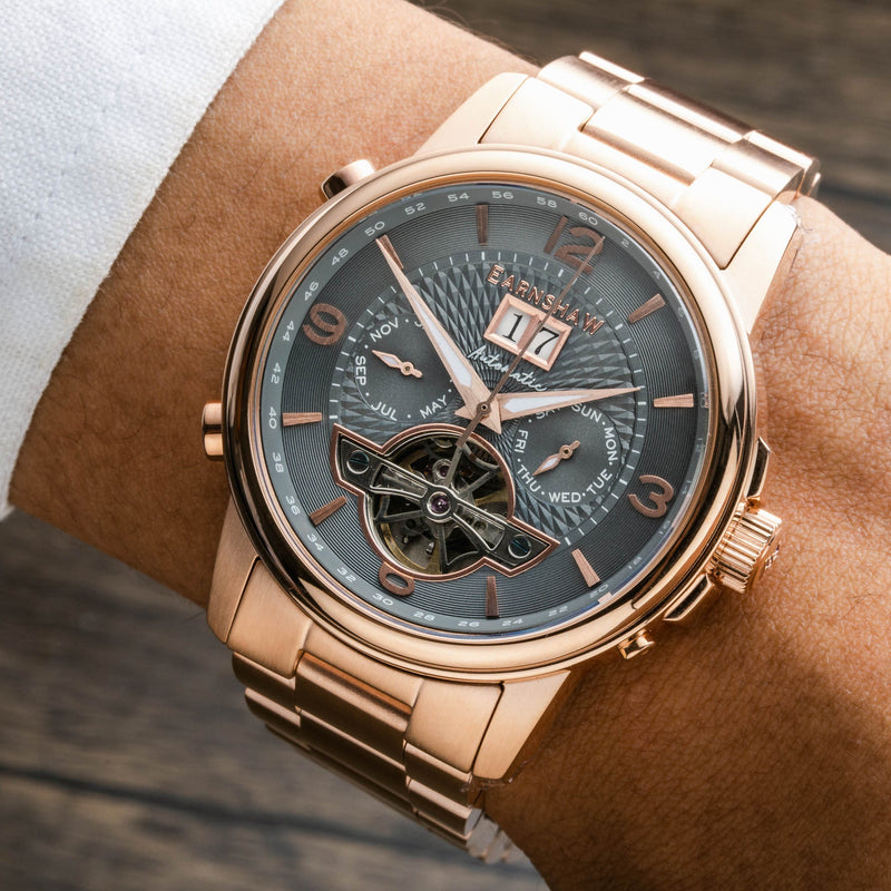 City Of London Marylebone Grand Date Calendar Open Heart Automatic Havana Rose