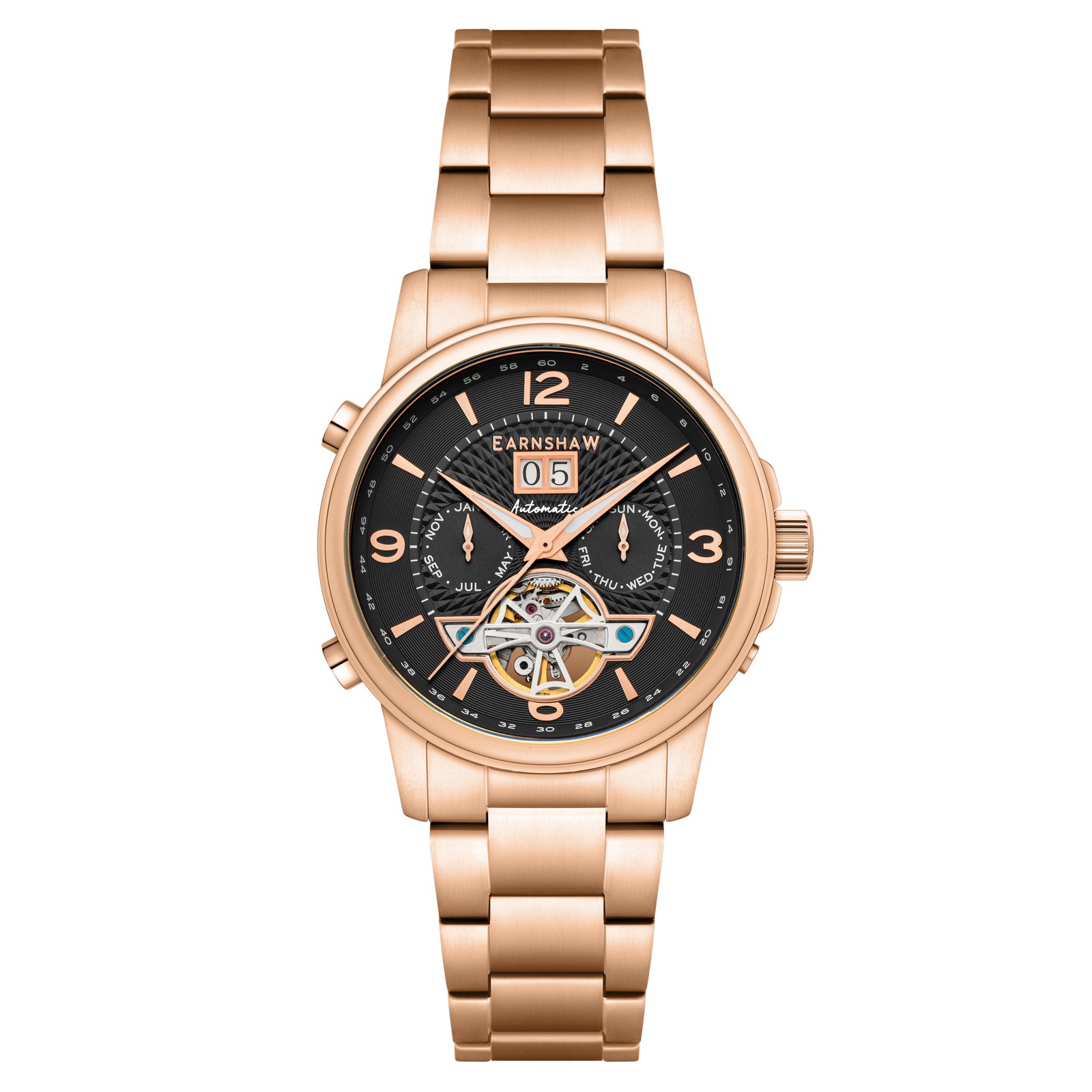 City Of London Marylebone Grand Date Calendar Open Heart Automatic Havana Rose