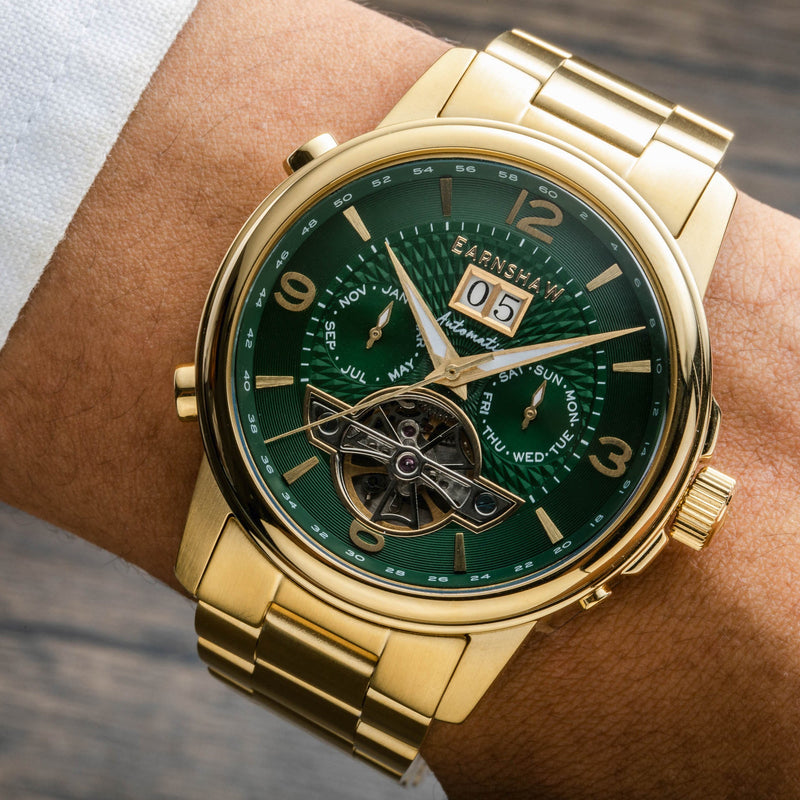 City Of London Marylebone Grand Date Calendar Open Heart Automatic Yellow Gold
