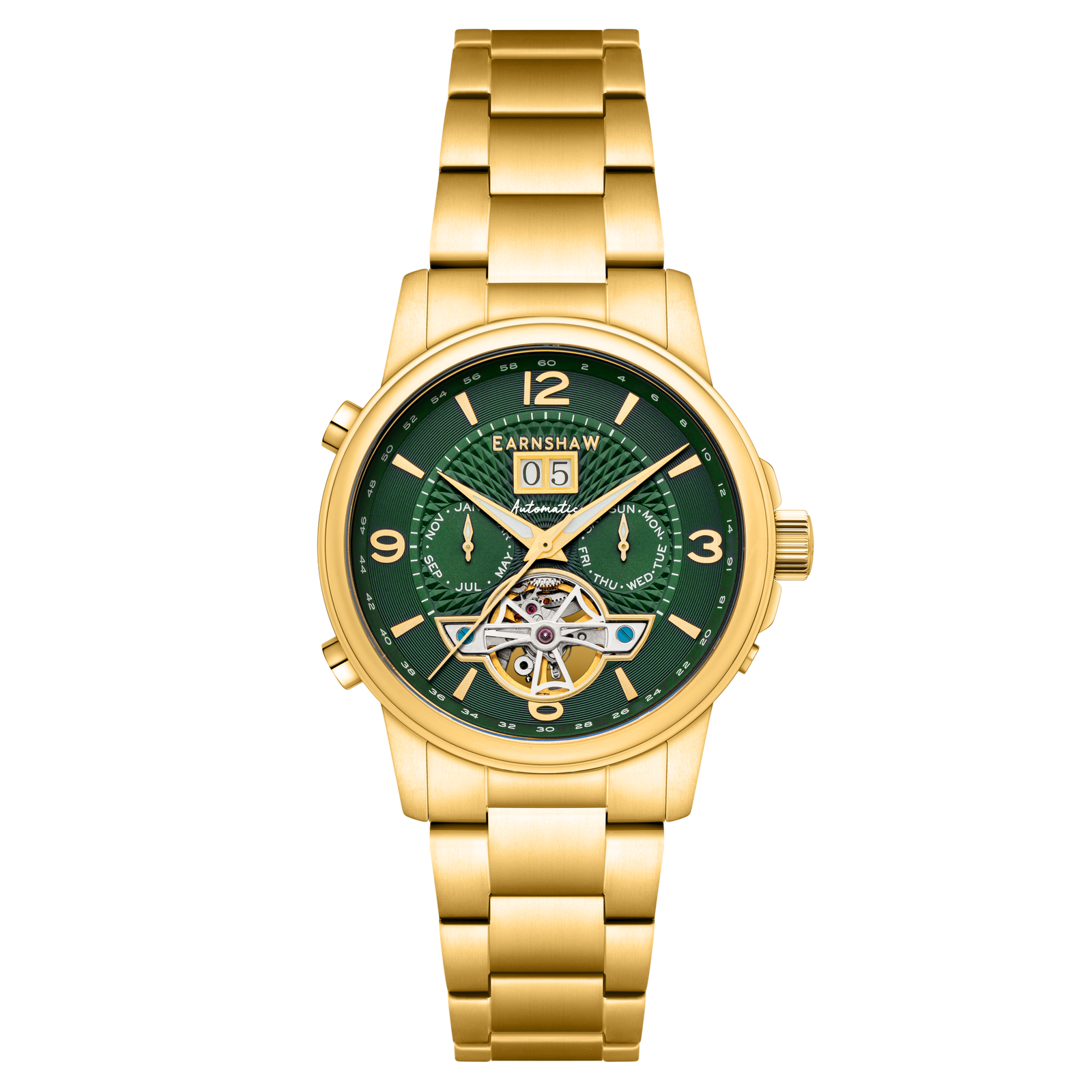 City Of London Marylebone Grand Date Calendar Open Heart Automatic Yellow Gold