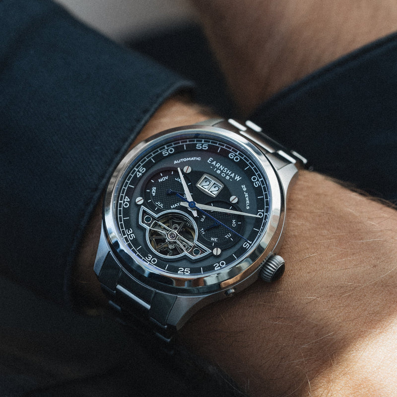 Baron Grand Date Calendar Open Heart Automatic Deep Midnight