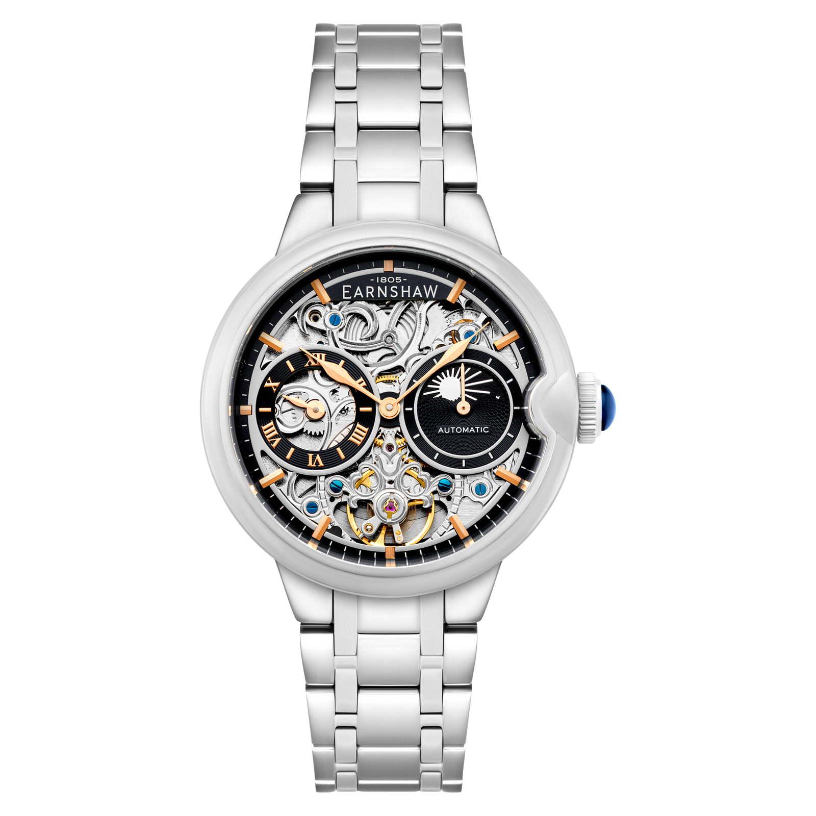 Nobility Barallier Sun Moon Dual Time Automatic Skeleton Black