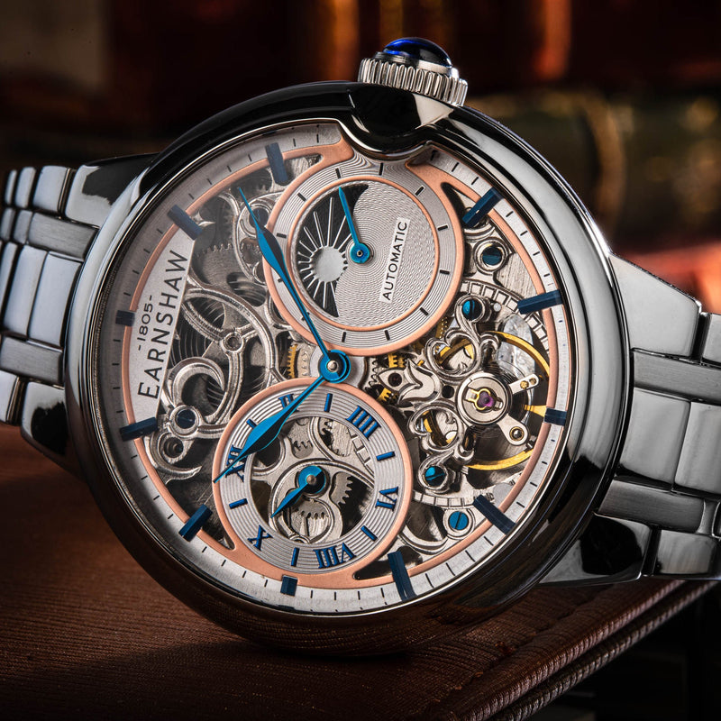Barallier Sun Moon Dual Time Automatic Skeleton Regiment White