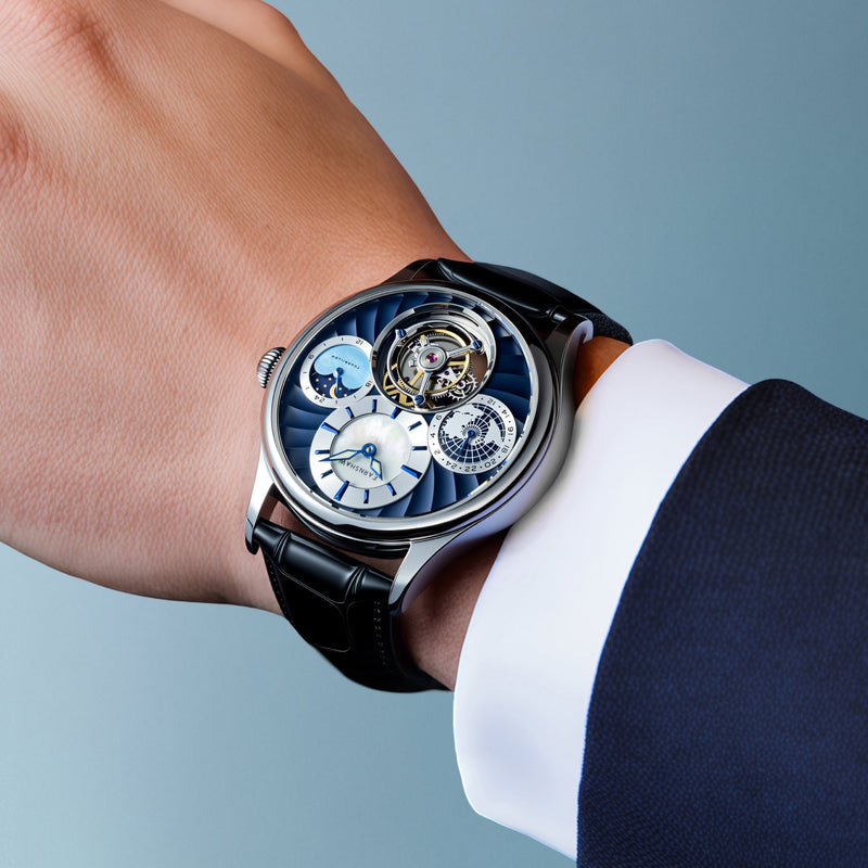 Celestial Huggins Tourbillon Mechanical Limited Edition Blue Horizon