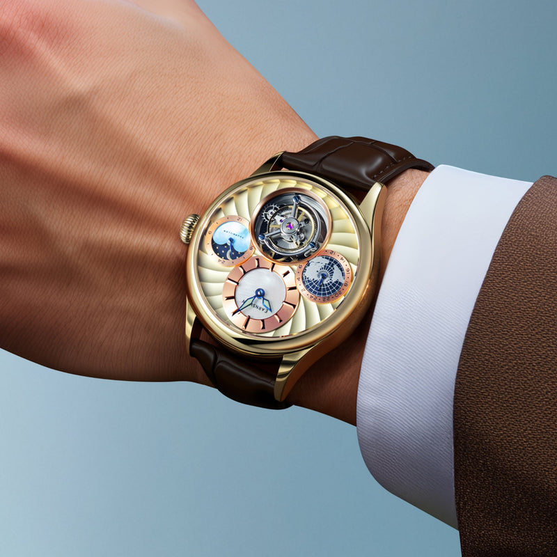 Celestial Huggins Tourbillon Mechanical Limited Edition Royal Gold