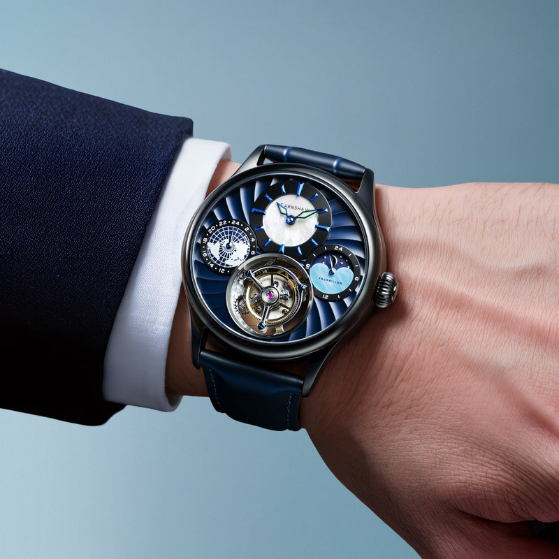 Celestial Huggins Tourbillon Mechanical Limited Edition Cobalt Face
