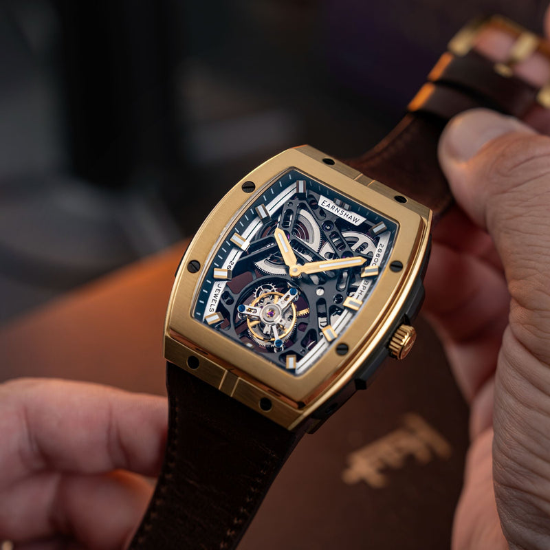 Motion Invincible Tourbillon Tonneau Limited Edition Aurum Gold