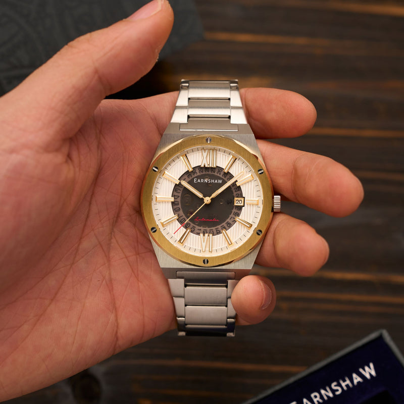 Discovery Drake Skeleton Automatic Two Tone Silver