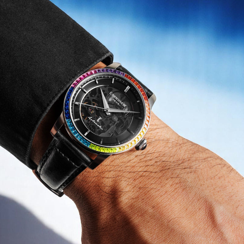 Celestial Glory Skeleton Automatic Satin Black