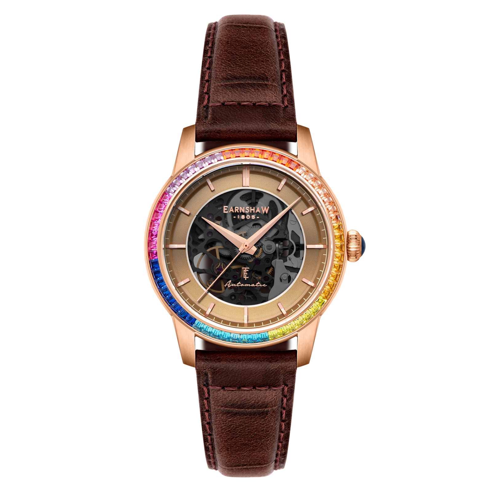 Celestial Glory Skeleton Automatic Amber Brown