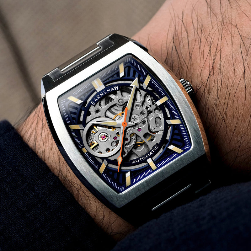 Heritage Wellington Skeleton Automatic Steel Blue