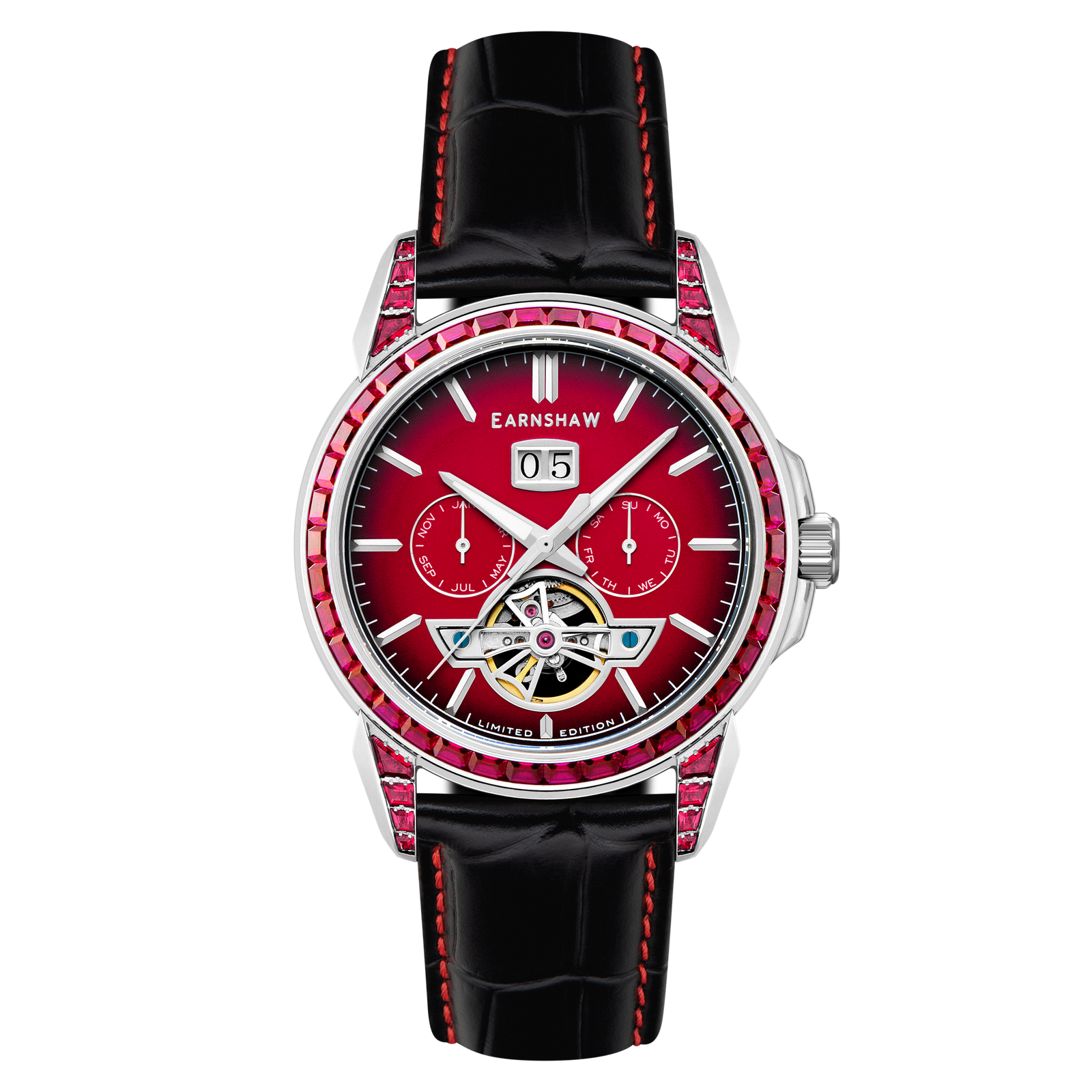 Nobility Nawab Grand Date Calendar Open Heart Automatic Limited Edition Scarlet Spark