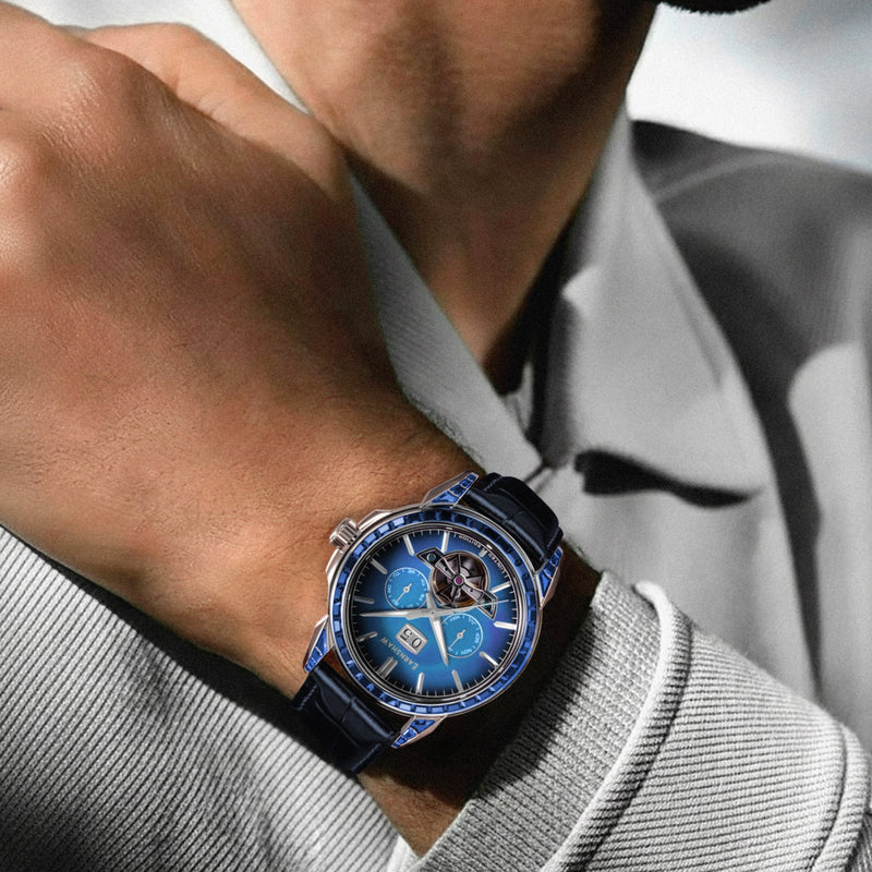 Nobility Nawab Grand Date Calendar Open Heart Automatic Limited Edition Cobalt Glow