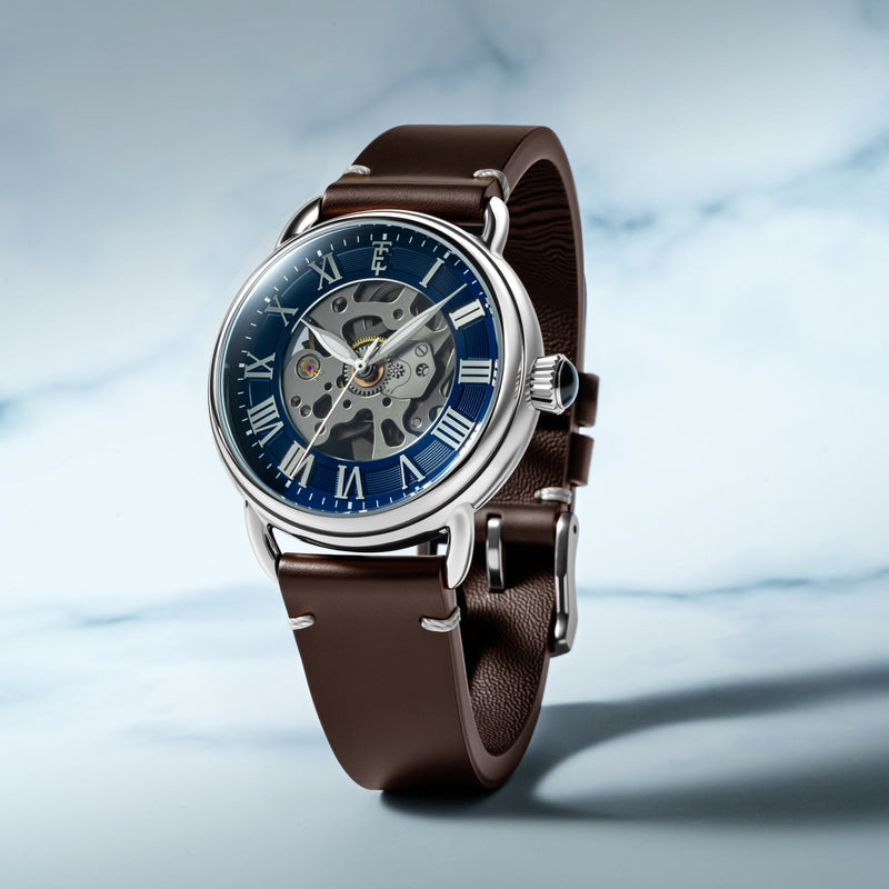 Heritage Investigator 40 Skeleton Automatic Sapphire Blue
