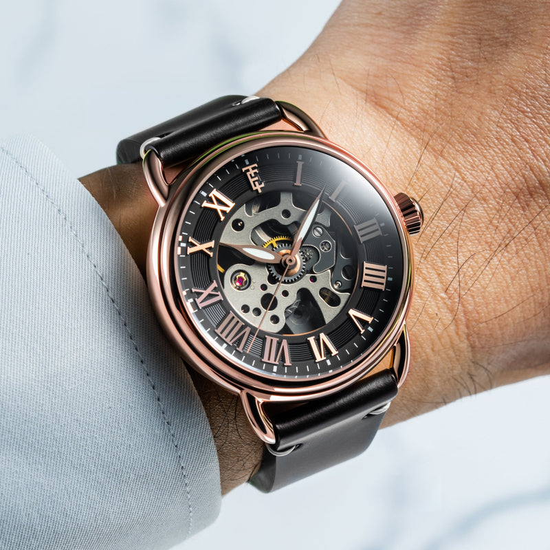 Heritage Investigator 40 Skeleton Automatic Ink Black