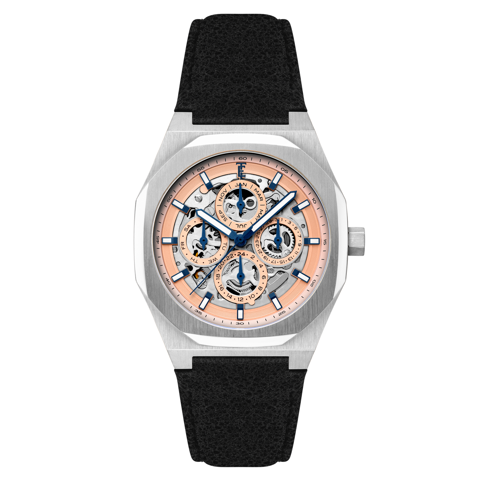Discovery Drake Triple Calendar Skeleton Automatic Sunset Salmon