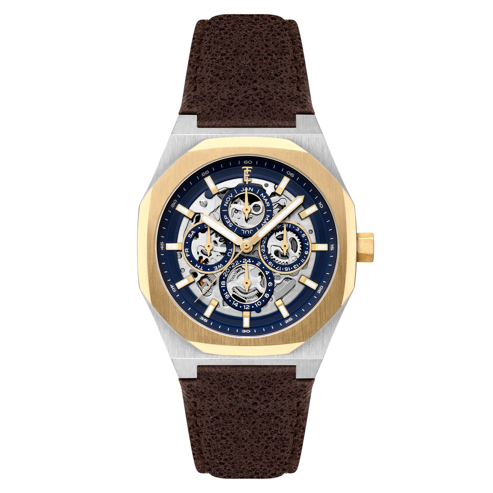 Discovery Drake Triple Calendar Skeleton Automatic Steel Blue