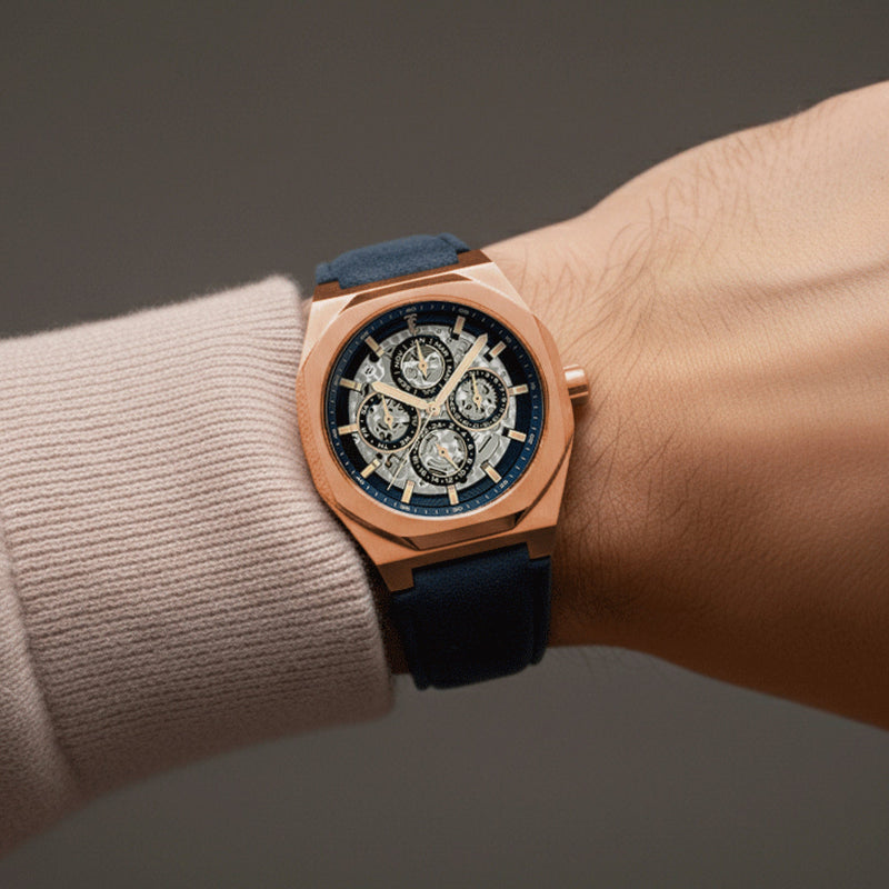 Discovery Drake Triple Calendar Skeleton Automatic Blue Mirage