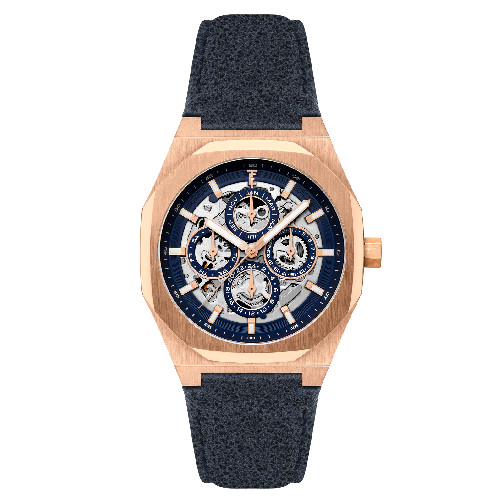 Discovery Drake Triple Calendar Skeleton Automatic Blue Mirage