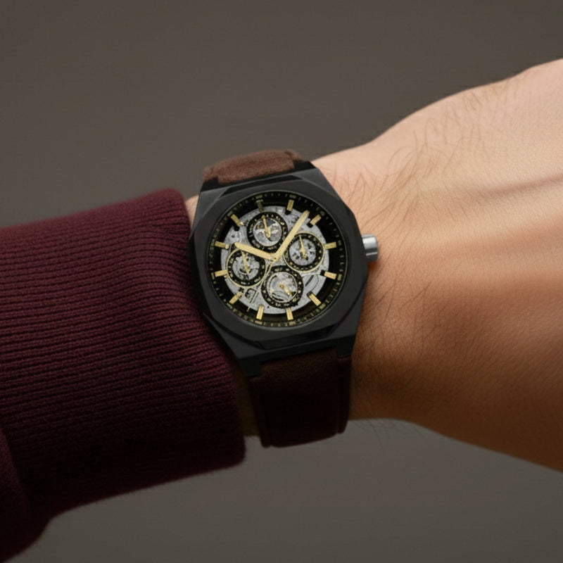 Discovery Drake Triple Calendar Skeleton Automatic Charcoal Dream