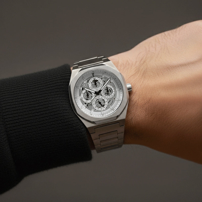 Discovery Drake Triple Calendar Skeleton Automatic Ivory Whisper