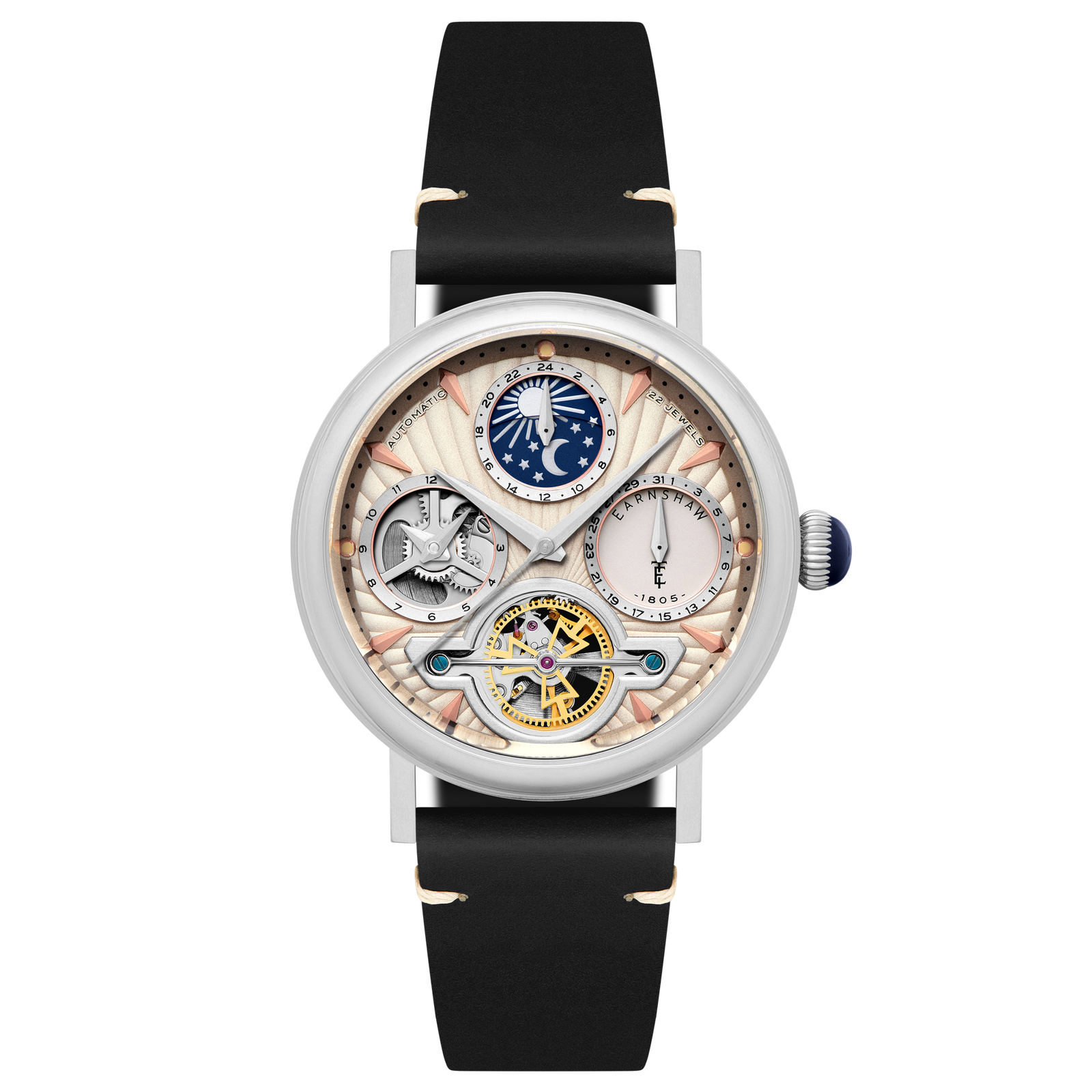 Heritage Beaufort Dual Time Date Open Heart Automatic Dune Brilliance