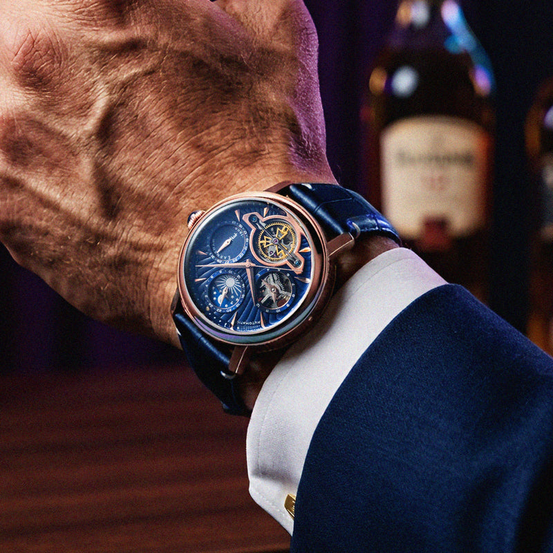 Heritage Beaufort Dual Time Date Open Heart Automatic Sky Elegance