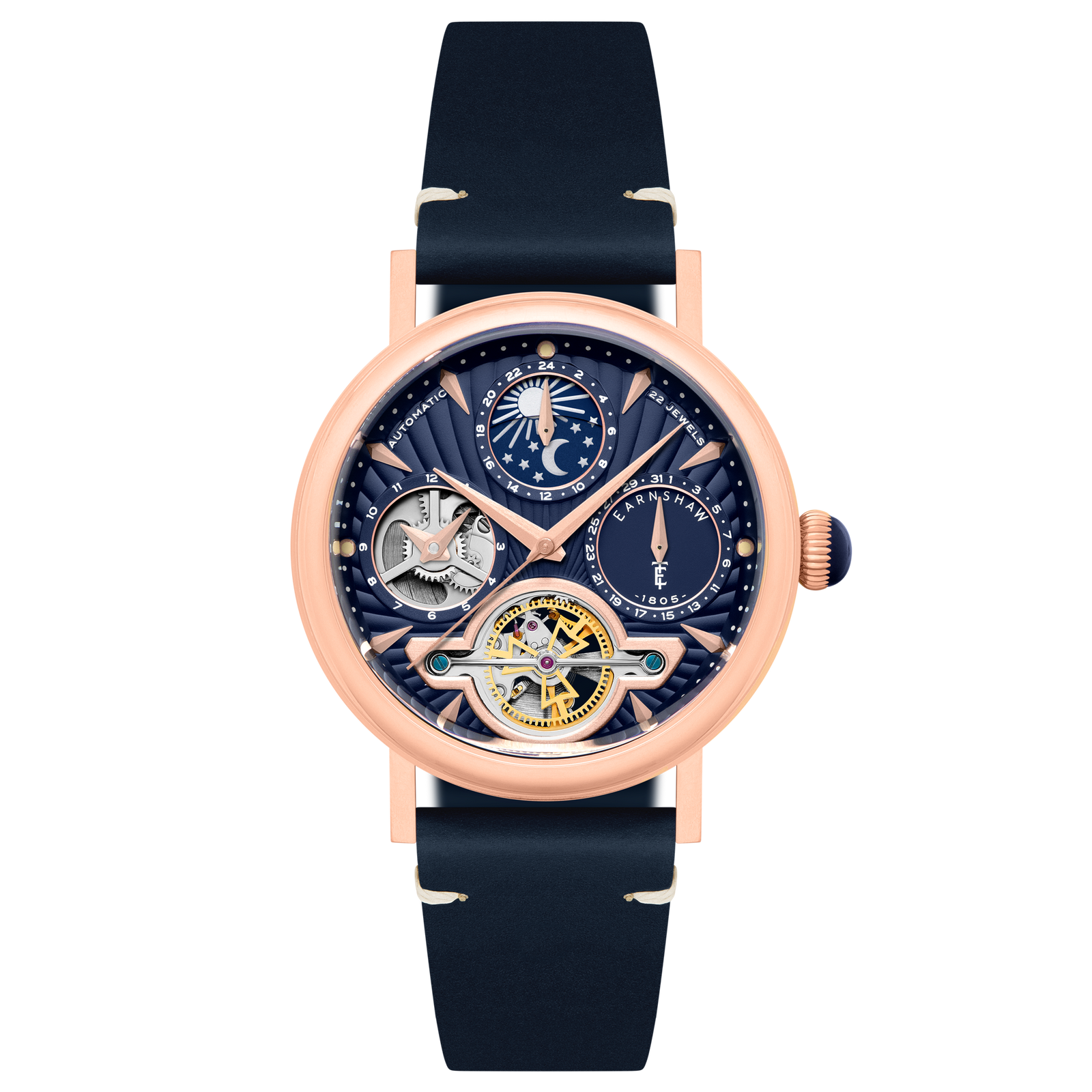 Heritage Beaufort Dual Time Date Open Heart Automatic Sky Elegance