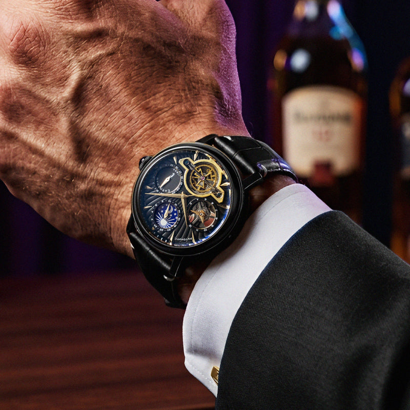 Heritage Beaufort Dual Time Date Open Heart Automatic Midnight Mystique