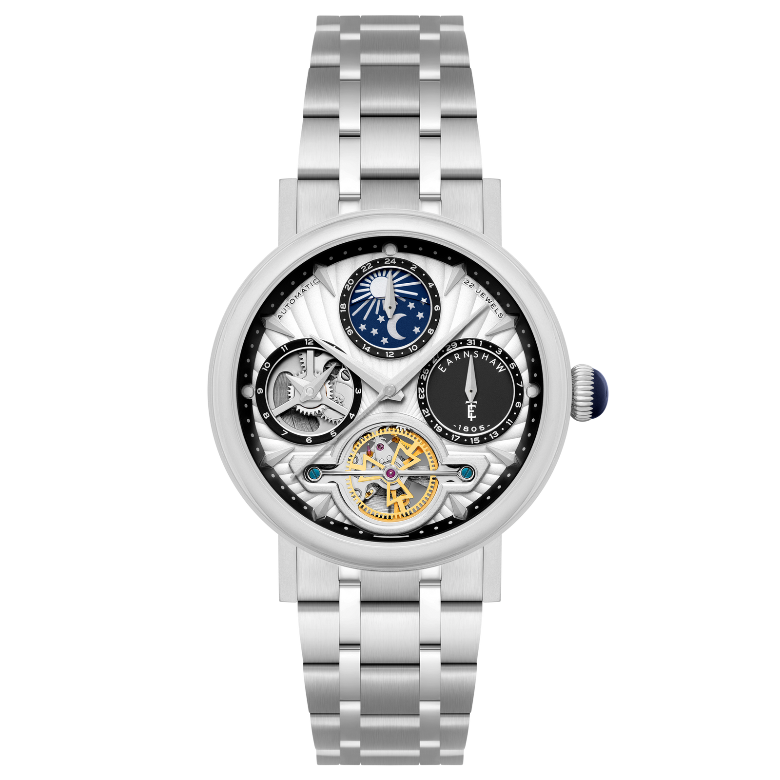 Heritage Beaufort Dual Time Date Open Heart Automatic Metallic Whisper