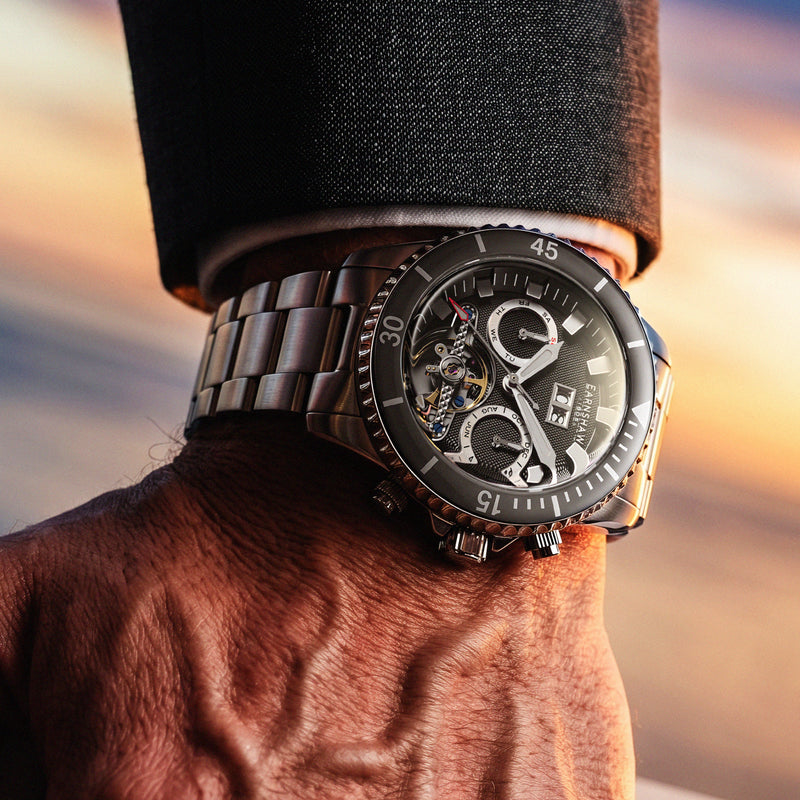 Admiral Duncan Grand Date Calendar Open Heart Automatic Ashen Sky