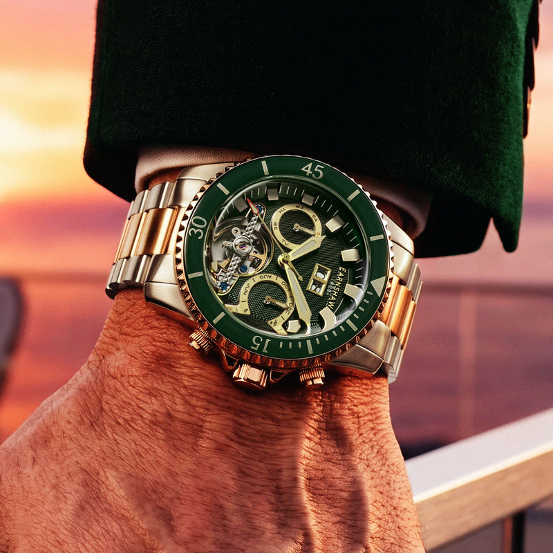 Admiral Duncan Grand Date Calendar Open Heart Automatic Clover Field