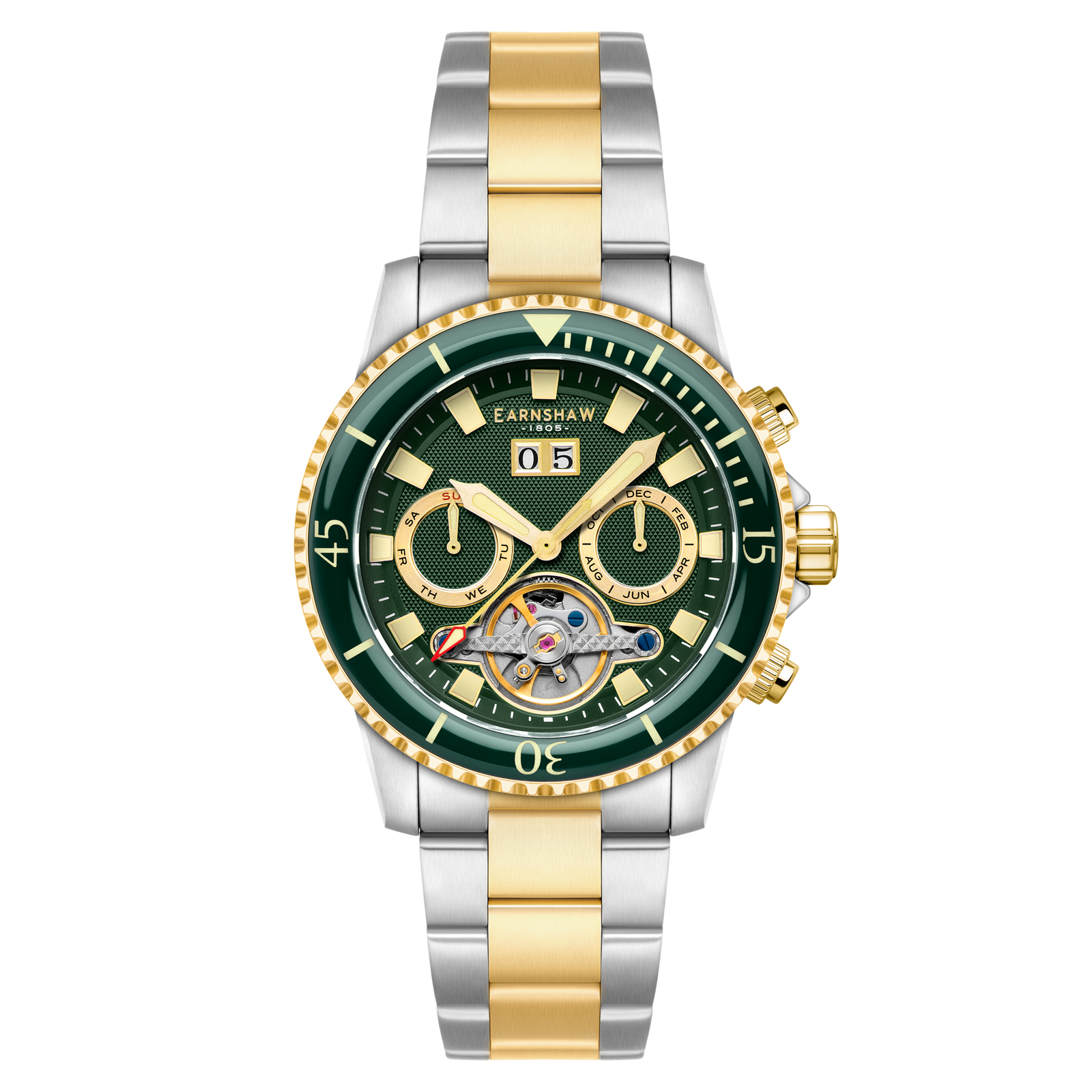 Admiral Duncan Grand Date Calendar Open Heart Automatic Clover Field